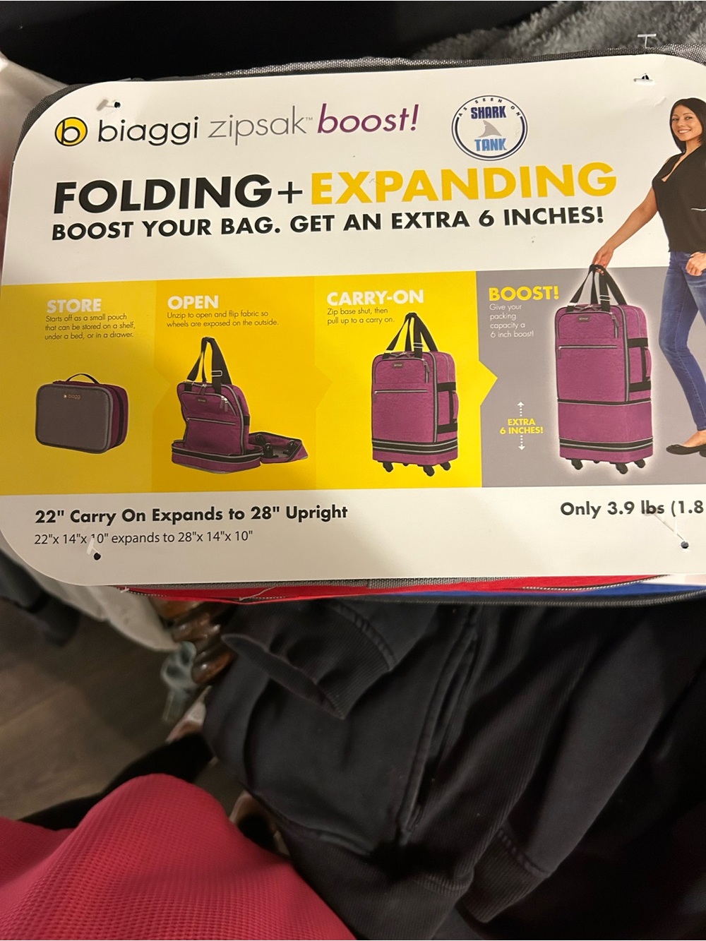 Biaggi Zipsak Boost with Travel Bags NWT